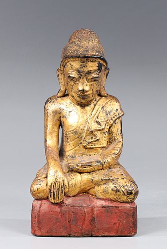 Antique Chinese Carved Gilt Wood Figure