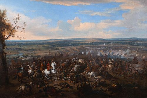  VIEW OF WILLIAM III AT THE BATTLE OF THE BOYNE OIL PAINTING
