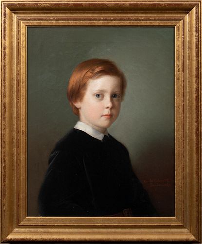 PORTRAIT OF AN ENGLISH LONDON RED HAIRED BOY OIL PAINTING