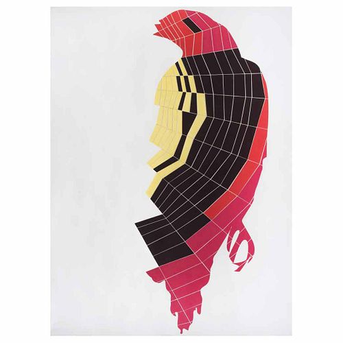 CARLOS AMORALES, Exotic ravens 01, Firmado y fechado 2006 al reverso, Collage y tinta offset sobre papel, 59 x 44 cm, Con certificado