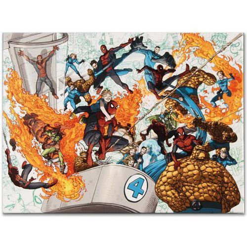 Marvel Comics "Spider-Man/Fantastic Four #4" Numbered Limited Edition Giclee on Canvas by Mario Alberti with COA.