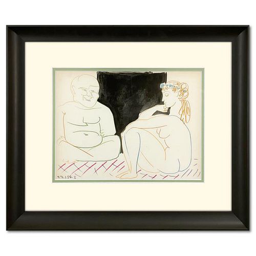Picasso (1881-1973), "Human Comedy (27.1.54.I)" Framed Lithograph with Letter of Authenticity.