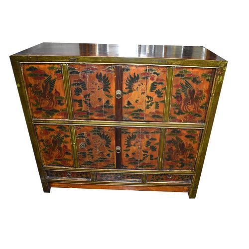 Tibetan Paneled Cabinet