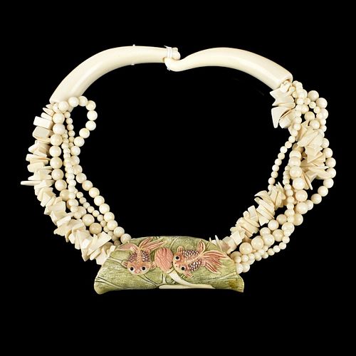 Chinese Carved Beaded Necklace