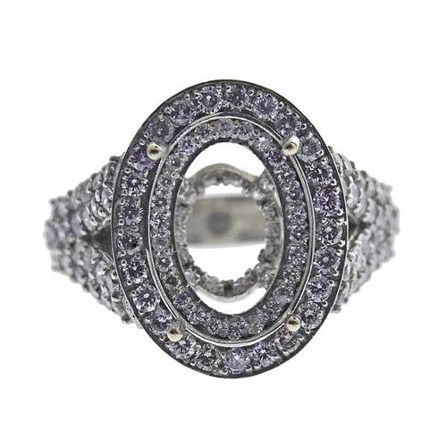 Platinum Pink White Diamond Ring Mounting