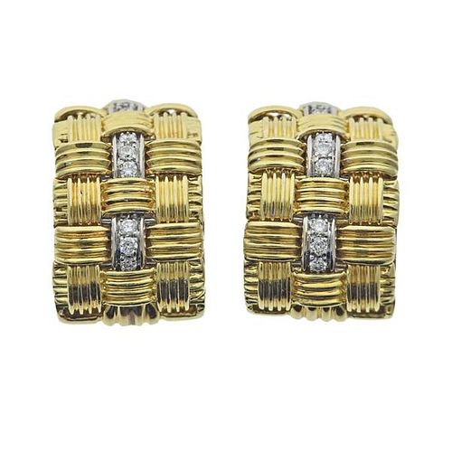 Roberto Coin Appassionata 18k Gold Diamond Earrings