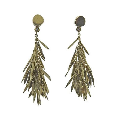 H. Stern Feathers Diamond Gold Day &amp; Night Earrings