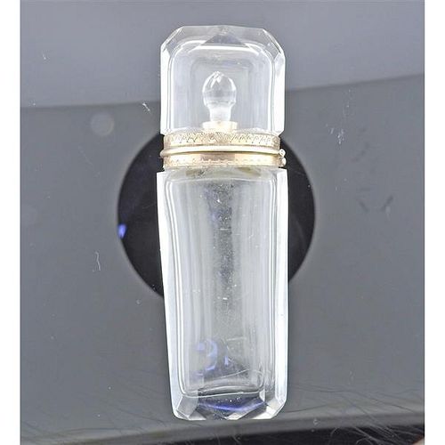 Antique 14k Gold Crystal Perfume Bottle