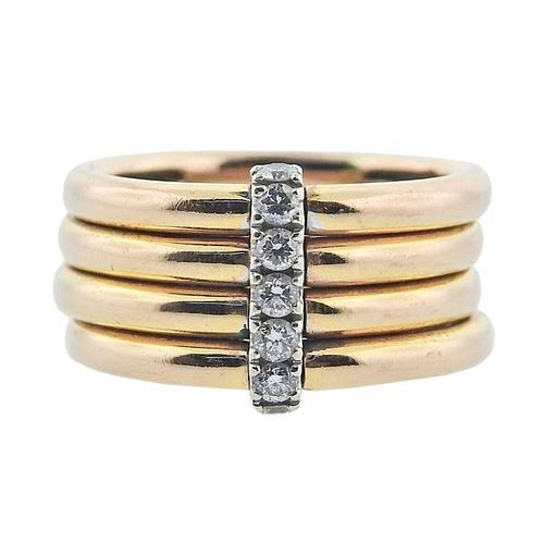 18k Gold Diamond Harem Band Ring
