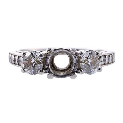 GIA 1.00ctw H SI1 Diamond Platinum Engagement Ring Setting