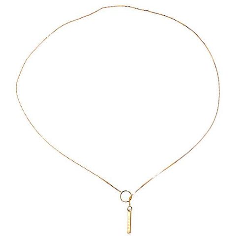 Gucci 18k Gold Logo Lariat Chain Necklace