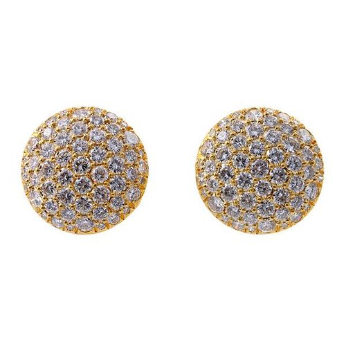 Kurt Wayne 18k Gold Diamond Button Earrings