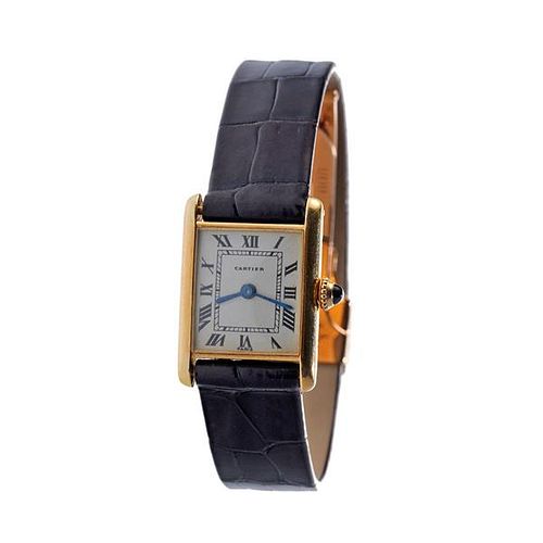 Cartier Tank Louis 18k Gold Manual Wind Watch 