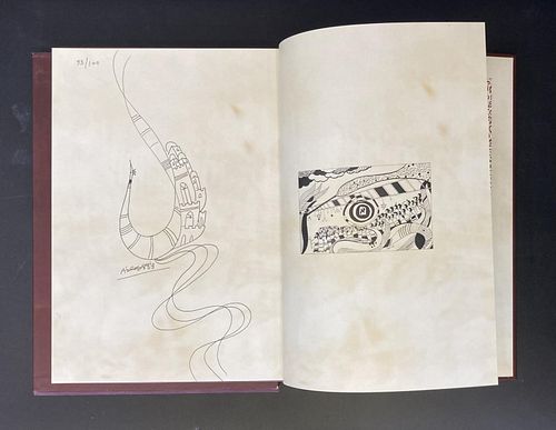 Raphael Abecassis Hardcover Book.Original one of a kind  Hand Drawing 