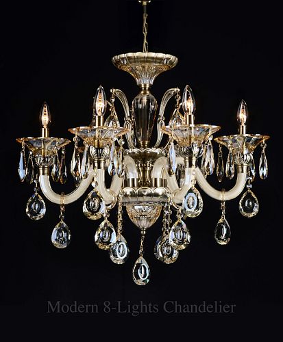 An European Modern Style 8-Lights Crystal Chandelier