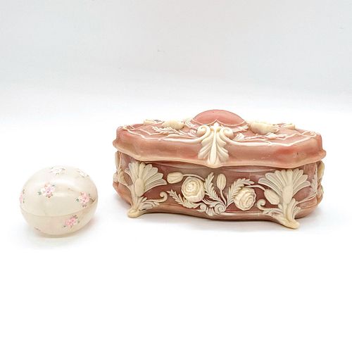Pair of Decorative Floral Jewelry Boxes