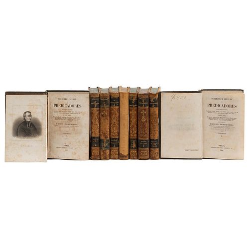 Canos, Vicente. Biblioteca de Predicadores ó Sermonario Escogido.  Paris: Librería de Don Vicente Salvá, 1846, 1855, Pzs: 9.