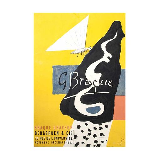 GEORGES BRAQUE. Braque graveur, 1953. Firmada en plancha. Litografía sin número de tiraje. 59 x 40 cm medidas totales