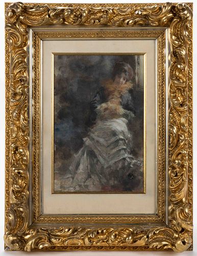 GIOVANNI BOLDINI (ITALIAN, 1842-1931) "SEATED LADY" 