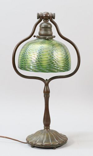 Tiffany Studios Damascene Harp Lamp