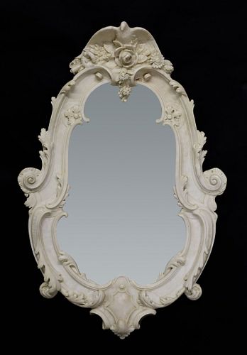 Italian Style Carved Alabaster Mirror