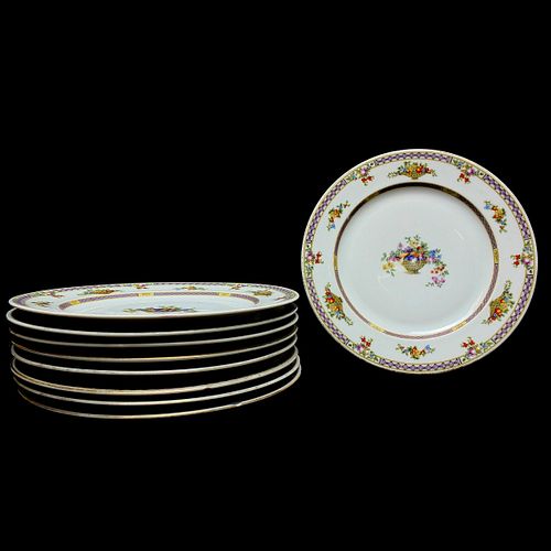 Nine Epiag Czech Porcelain Dinner Plates