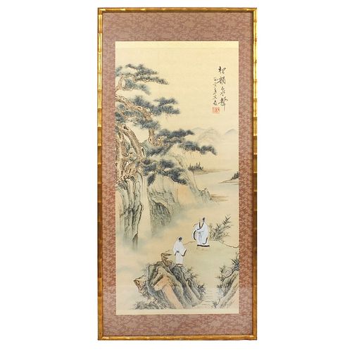 Antique Framed Chinese Scroll