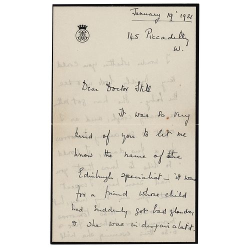 Elizabeth, Queen Mother Autograph Letter Signed