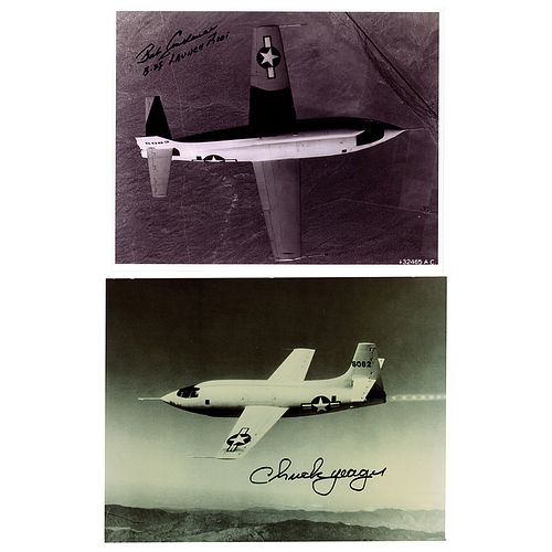 Bell X-1: Yeager and Cardenas (2) Signed Photographs
