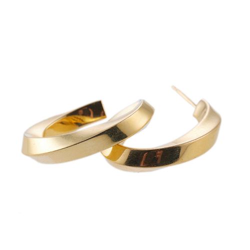 Tiffany & Co 18k Gold Twisted Hoop Earrings