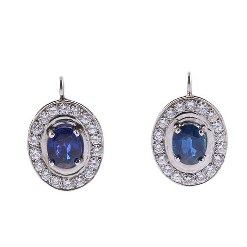 18k Gold Sapphire Diamond Cocktail Earrings