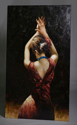 Oil painting, back of a woman, 60x40
