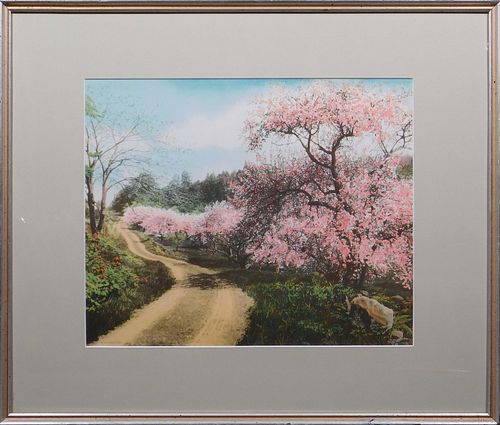 Wallace Nutting: Blossoming Tree Landscape