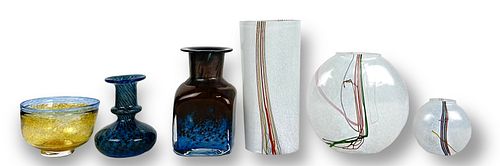 (6) Kosta Boda Glass Vessels Inc Bertil Vallien