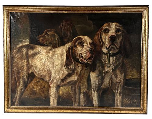 After Henry Rankin Poore Bear Dogs Oil on Canvas