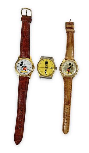 (3) Advertising Watches Mr. Peanut & Mickey Mouse