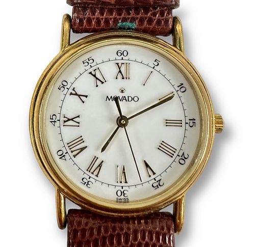 Movado 87-47-825 Quartz Watch White & Gold Dial