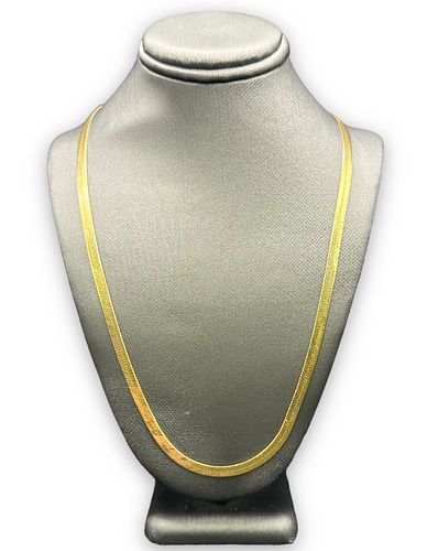 14K Gold Italian Herringbone Necklace