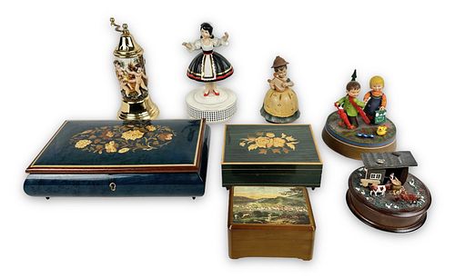 Group of Vintage Music Boxes