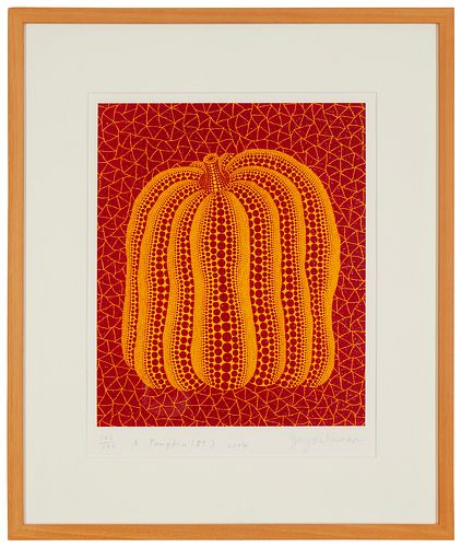 Yayoi Kusama (b. 1929), "A Pumpkin (RT)," 2004, Screenprint and glitter in colors on wove paper, watermark Arches, Image: 13" H x 10.625" W; Sheet: 17