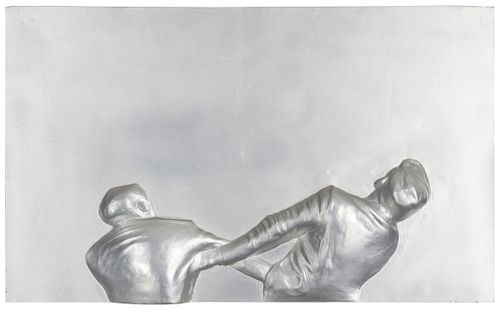 Robert Longo (b. 1953), "Swing," 1979, Cast aluminum, 21" H x 35" W x 5" D