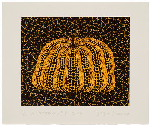 Yayoi Kusama (b. 1929), "A Pumpkin yB-B," 2004, Screenprint in colors on paper, Image: 9.5" H x 11.25" W