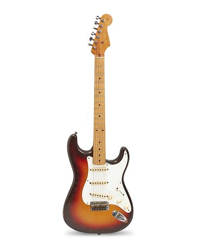 An vintage Fender Stratocaster electric guitar