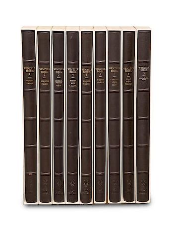 Die Wenzelsbibel. (Codices Vindobonensis 2759-2764). Vollstaendige Faksimile-Ausgabe. 9 Bde. Mit zahlr. farb. Miniaturen u. R