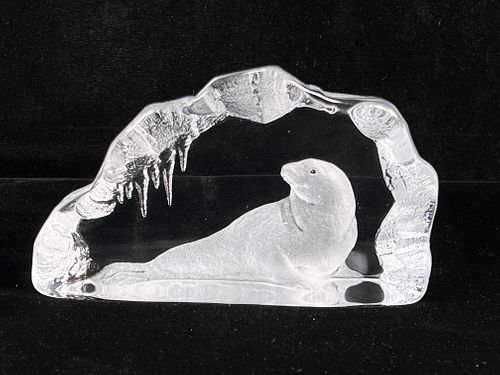SIGNED CRYSTAL SEAL PAPERWEIGHT 