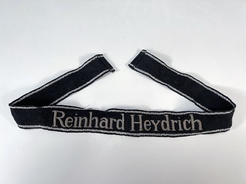 RARE GERMAN WWII REINHARD HEYDRICH WAFFEN SS CUFFTITLE GI BRING BACK