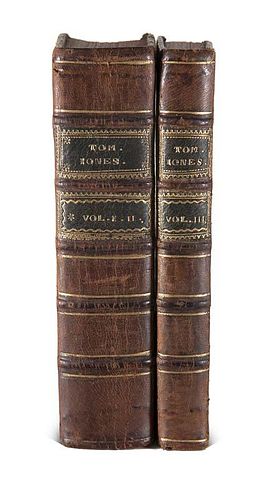 Fielding, Henry
The History of Tom Jones, a Foundling. 3 Bde. (in 2). Edinburgh, Darling for Anderson, 1780. Ldrbde. d. Zt. m