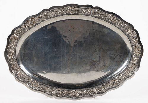 POSSIBLY MEXICAN STERLING SILVER TRAY
