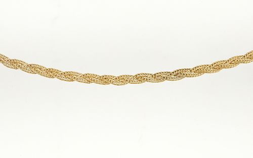 14K Gold Braided Unoaerre Chain Necklace