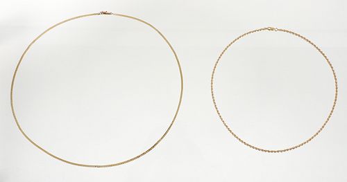 Two 14K Gold Chain Necklaces